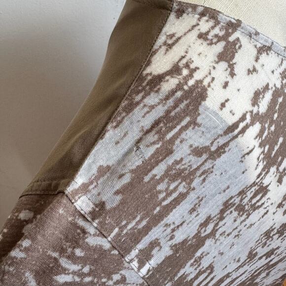 3.1 PHILLIP LIM Sheer Abstract Burnout Print Taupe Long Sleeve Midi Shirt Dress - Picture 6 of 9